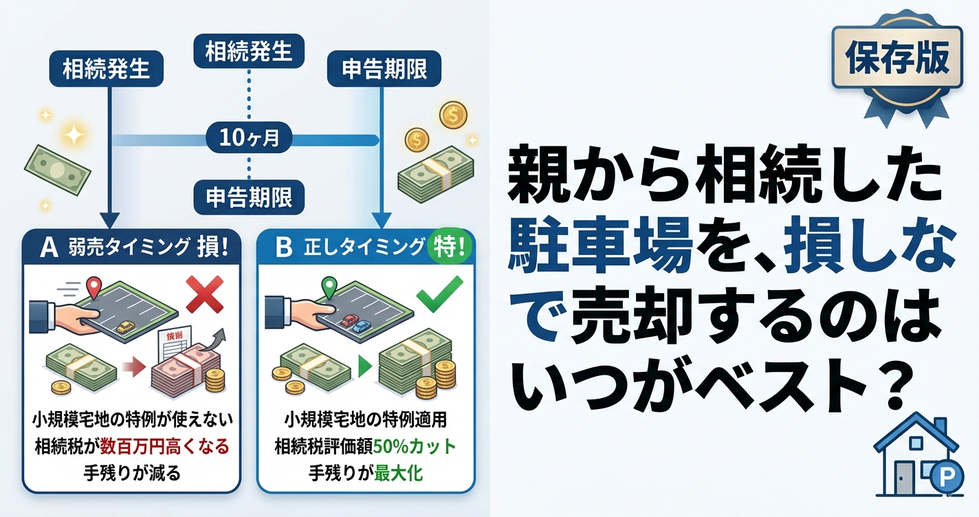 親から相続した駐車場、いつ売るのが正解？相続税が数百万円変わる「小規模宅地の特例」と損しない売却スケジュール